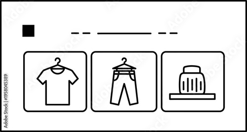 Laundry symbols for washing instructions on clothing labels