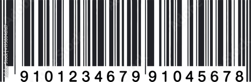 Barcode icon in black and white isolated on white background representing product scanning, retail label and identification illustration