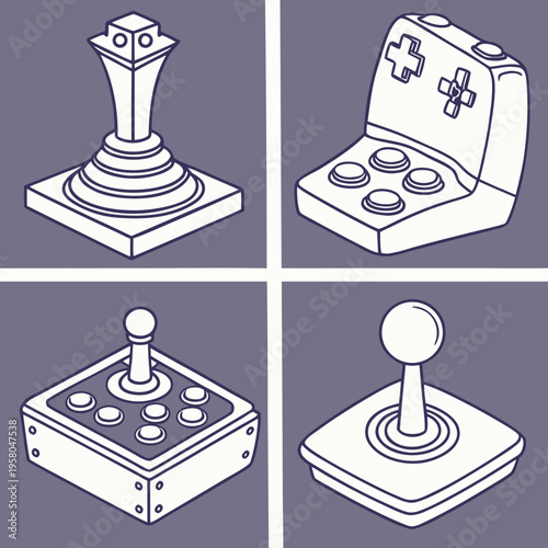 Four different types of video game controllers