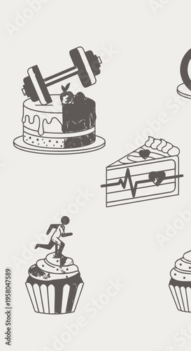 Sweet Temptations and Wellness Goals Whisked-Up Metaphors of Diet, Exercise, and a Balanced Lifestyle Journey