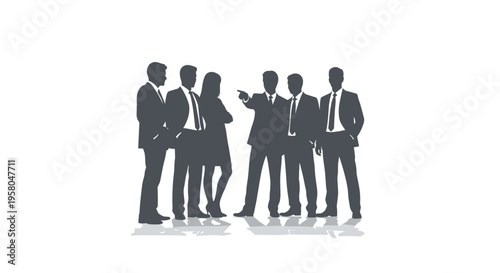 Business people standing in a group.