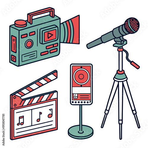 A set of film making equipment