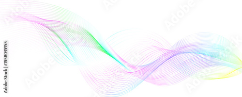 Art & colorful glowing wave curved lines background.  Abstract frequency sound wave lines and technology curve lines background. Design used for banner, template, science, business and many more.