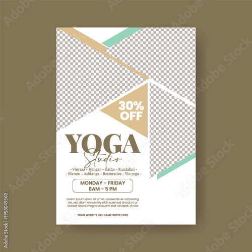 Luxury Wellness Yoga Meditation Flyer Poster Template A4 Print Ready Minimal Design Spa Therapy Beauty Salon Relaxation Brochure Cover Advertising Marketing Promotion Vector design