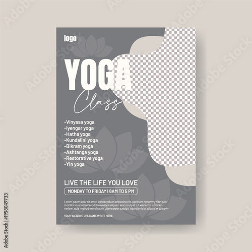 Modern Yoga Meditation Wellness A4 Flyer Poster Template Minimal Vector Design Spa Therapy Beauty Salon Relaxation Brochure Cover Print Ready Advertising Marketing Promotion