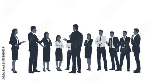 Business people standing in a line.