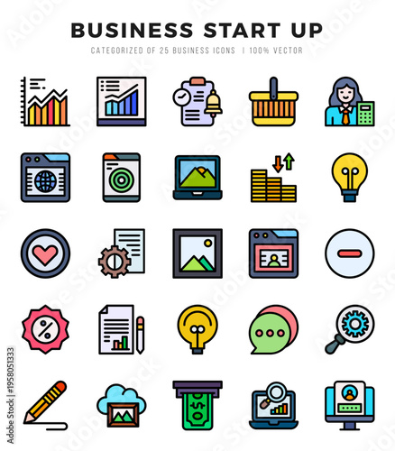 Business Start Up Icon Bundle 25 Icons for Websites and Apps