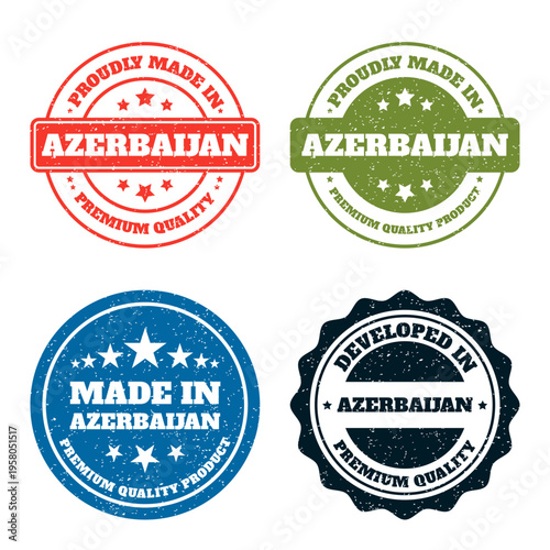 Made in Azerbaijan. Premium Quality Product Labels and Stamps