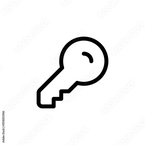Minimal key icon representing access, authentication and security. Ideal for login systems, password protection, encryption and digital access control interfaces.