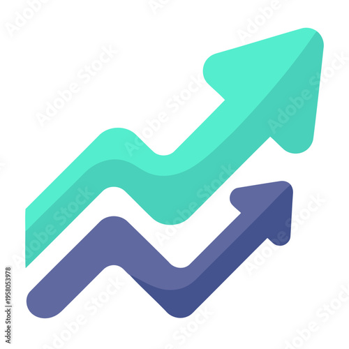 Dynamic visual representation of an upward trend and positive progress, perfectly symbolizing growth in business, finance, market analytics, and various development sectors
