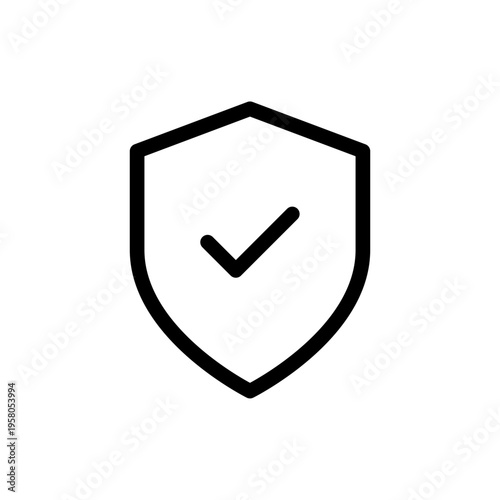 Free Download Minimal shield check icon representing verified security, approval and trusted protection. Ideal for authentication systems, secure apps and data validation interfaces. - GFXLoad