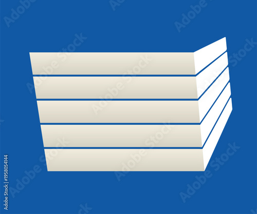 A stack of books on a table. A stack of books on a blue background in a minimalist style. Sketch for use in creative work.
