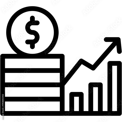 Vector Icon Inflation, Money, Growth, Rising, Economic Crises, Finance