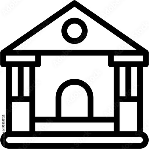 Vector Icon Bank, Finance, Business, Economic Crises, Saving, Building