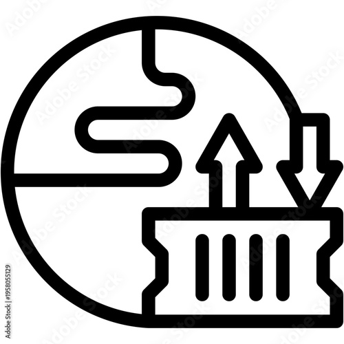 Vector Icon Export, Shipping and Delivery, Cargo, Transport, Economic Crises