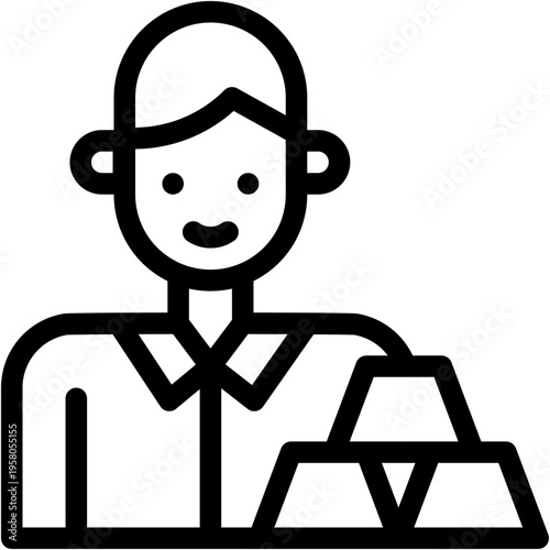 Vector Icon Investor, Business and Finance, Economic Crises, Men, Economist