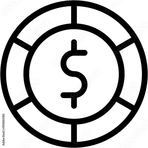 Vector Icon Currency, Dollar, Business and Finance, Argent, Business, Coin