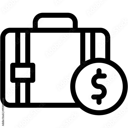 Vector Icon Briefcase, Dollar, Business And Finance, Saving, Economic Crises, Carrying