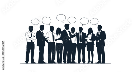 Business people standing in a group.