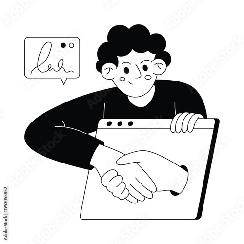 Closing the Deal Vector illustration. EPS 10