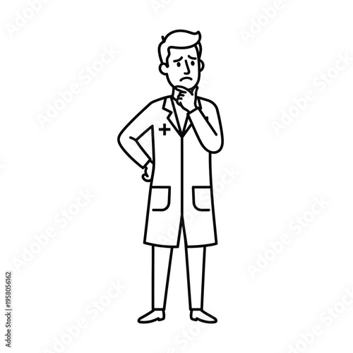 Doctor Thinking Hard About Medical Problem.