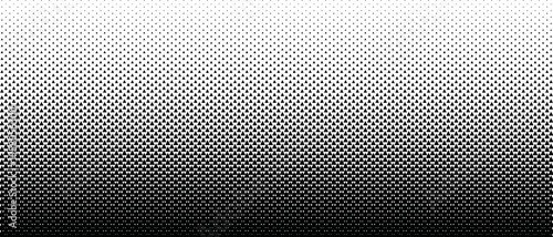 Halftone vector texture of gradient geometric black triangles. Seamless pattern with a smooth transition. Abstract tech smooth transition for background and backdrop. Gradient transition lattice