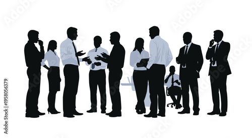 Business people standing in a group.