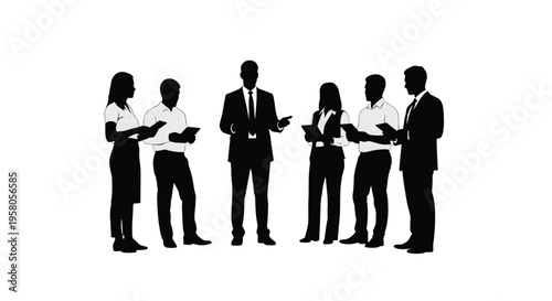 Business people standing in a group.