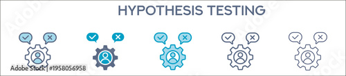 Hypothesis Testing Element For Design Graphic - Multi Styles. Vector Illustration Of Two Colored And Black. Multiple Icons Designs Can Be Used For Mobile, Ui, Web 
