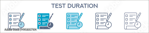 Test Duration Element For Design Graphic - Multi Styles. Vector Illustration Of Two Colored And Black. Multiple Icons Designs Can Be Used For Mobile, Ui, Web 