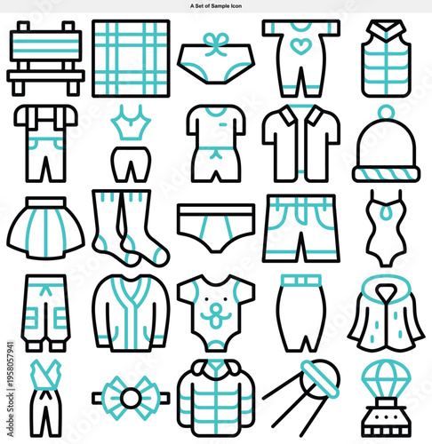 set of icons of different professions