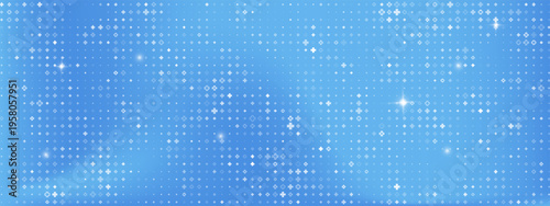 Medical cross pattern vector background. White plus symbols of varied sizes scattered on blue gradient with glowing light effects. Healthcare, hospital, pharmacy, and emergency medicine concept.