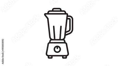 Blender icon with a single power button on its base, representing a kitchen appliance for blending food and drinks.
