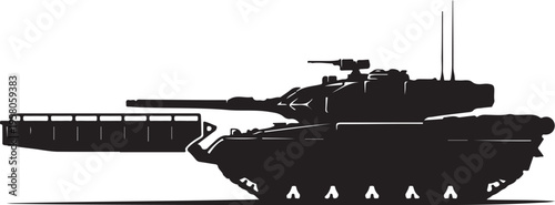 Vector silhouette of a military tank