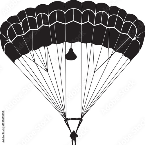 Vector illustration of a parachute with a person