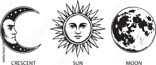 Vector illustration of an abstract number one and zero font featuring a tribal skull tattoo design and a cartoon monster character icon