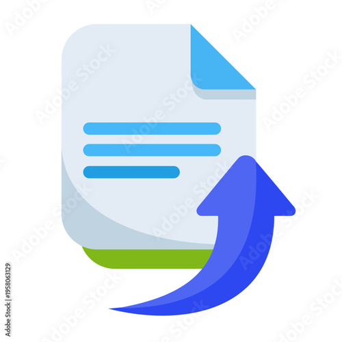 Vibrant digital icon illustrating the upload or transfer of a document, symbolizing efficient data sharing, cloud storage, and secure online communication solutions