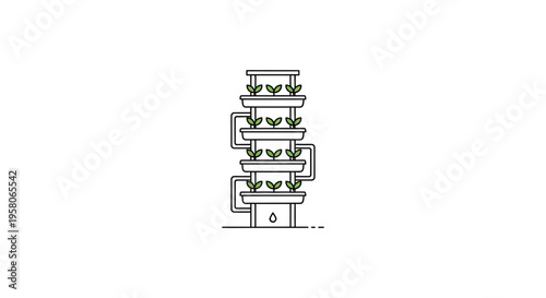 A modern hydroponic system with plants.