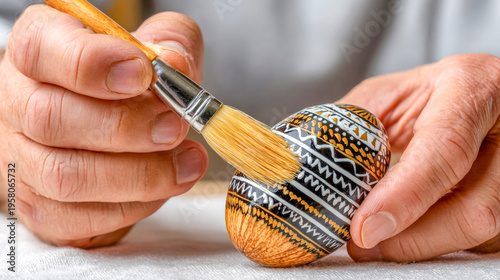 Crafting beautiful patterns on colorful eggs in a cozy workshop during the joyful Easter season