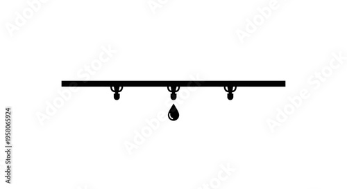 A black metal curtain rod with finials.