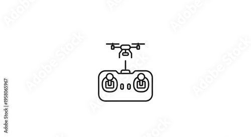 Drone remote controller line icon.
