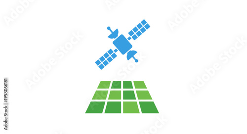 Solar panels and satellite in space.