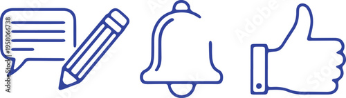 Icons representing communication, feedback, and approval