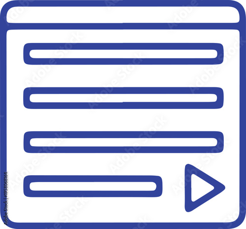 A stylized icon of a document with a play button overlay indicating media or presentation