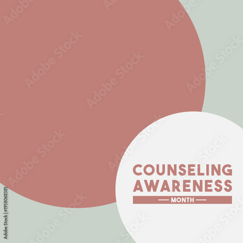 Counseling Awareness Month vector background with ample copy space for custom text. April.
