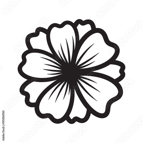 Minimal Floral Line Art Vector, Elegant Hand Drawn Flower Outline Illustration for Logo and Branding