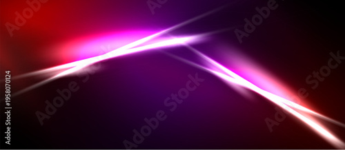 Abstract vibrant light streaks. Purple, pink, red hues blend into darkness. Dynamic energy radiates from central point.