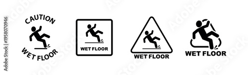 wet floor sign on white background