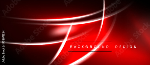 Abstract red background features flowing white lines, creating dynamic visual effect. Modern design suitable for digital projects.
