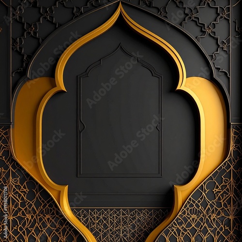 Luxury Arabic Gold Islamic Motif Elegant Premium Background.